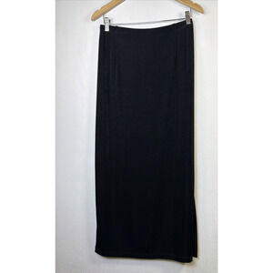 Chico's size 2 US large 12 14 maxi black travelers Black Knit Pull on Skirt knit